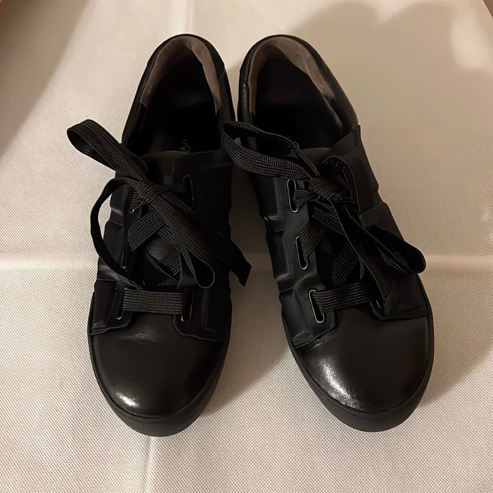 3.1 PHILLIP LIM. Black Sneakers. Leather and Satin. Size US-8, EU-39, NWOT